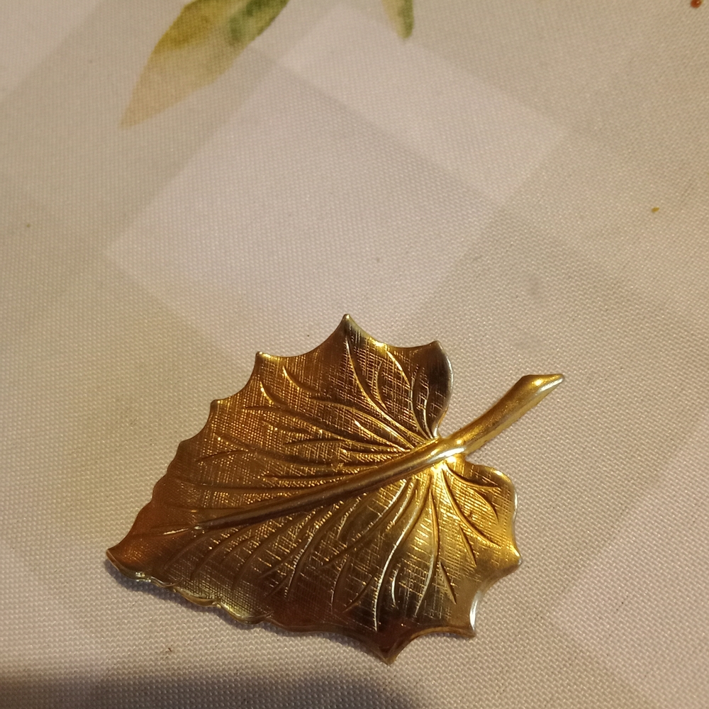 Gold Leaf Brooch